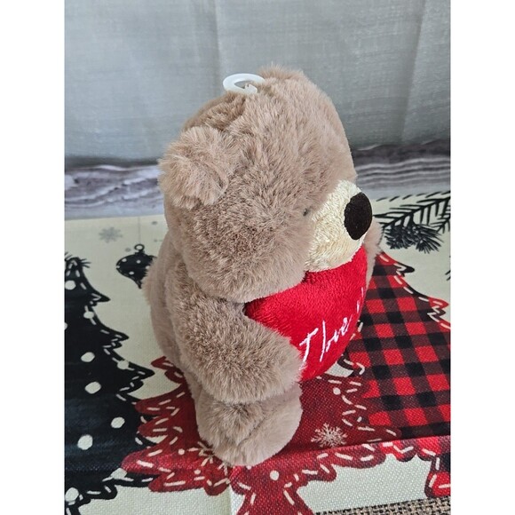 NWT Aurora - Small Taupe Valentine - 6.5" Jolie Bear Heartwarming Stuffed Animal - Picture 3 of 7